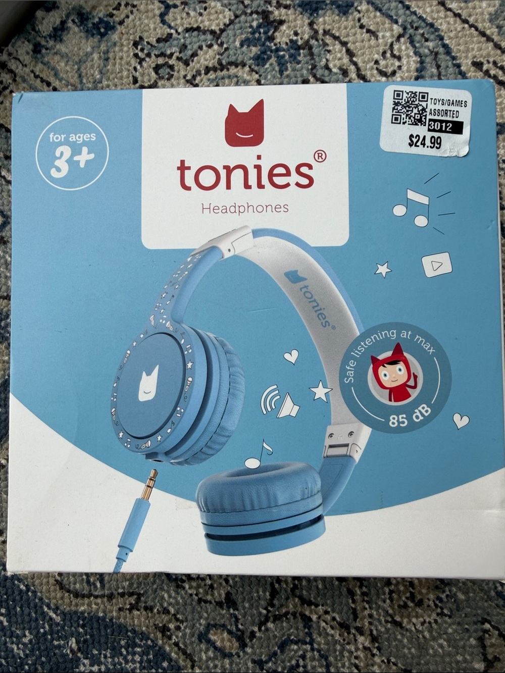 Tonies Kids On-Ear Headphones — Blue, Safe 85 dB Volume